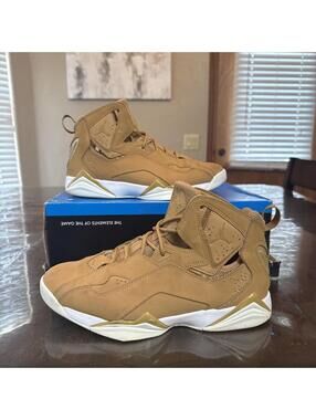 Nike Air Jordan 342964-725 True Flight Men Golden Harvest Sneakers US 9 EUr 42.5